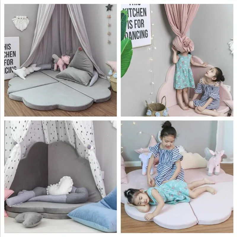 Детский игровой коврик детский коврик-головоломка складной 4 лепестка детские