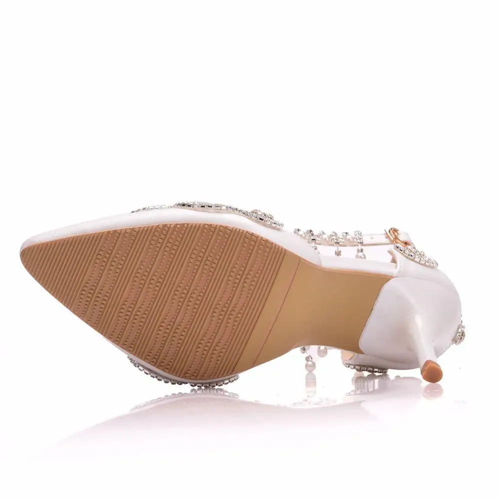 Босоножки женские на высоком каблуке вечерние туфли со стразами и сверкающими