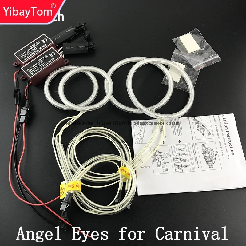 

YibayTom WHITE 6000K CCFL Headlight Halo Angel Demon Eyes Kit Angel Eyes Light For Kia Carnival Sedona 2006 2007 2008 2009 2010