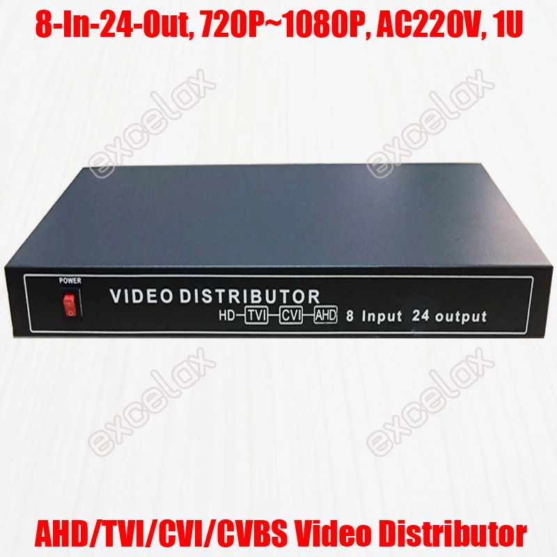 1080P 960P 720P 8 In 24CH Out AHD CVI TVI CVBS видеодистрибьютор 24 сплиттер настольное крепление для