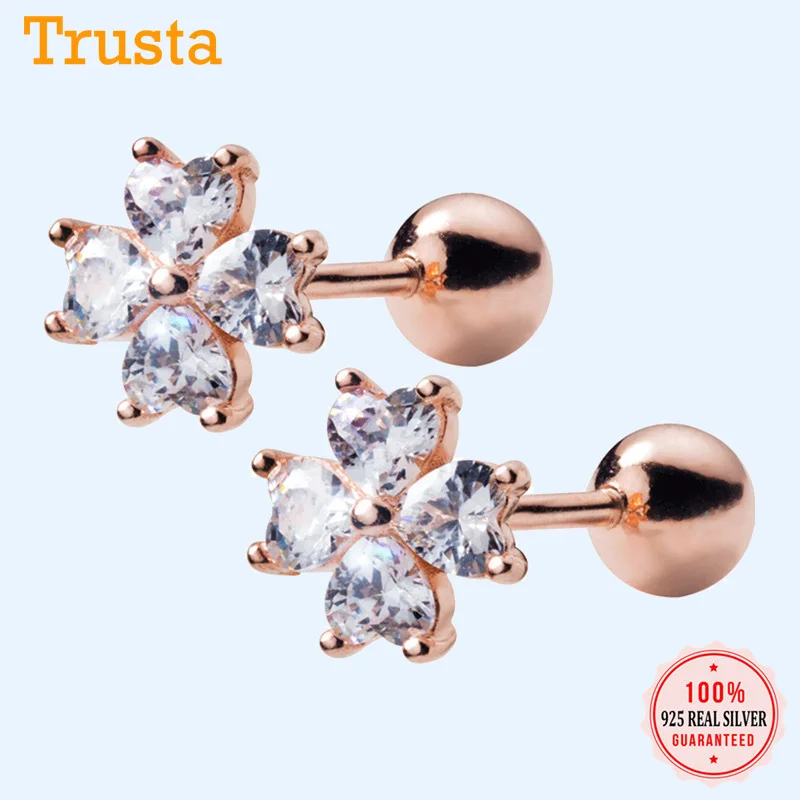 Женские серьги гвоздики с цветком розы Trustdavis минималистичные из 100%