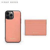 hiram beron monogram pink card holder case and mobile cover for apple iphone 13 12 11 pro max gift for lady birthday