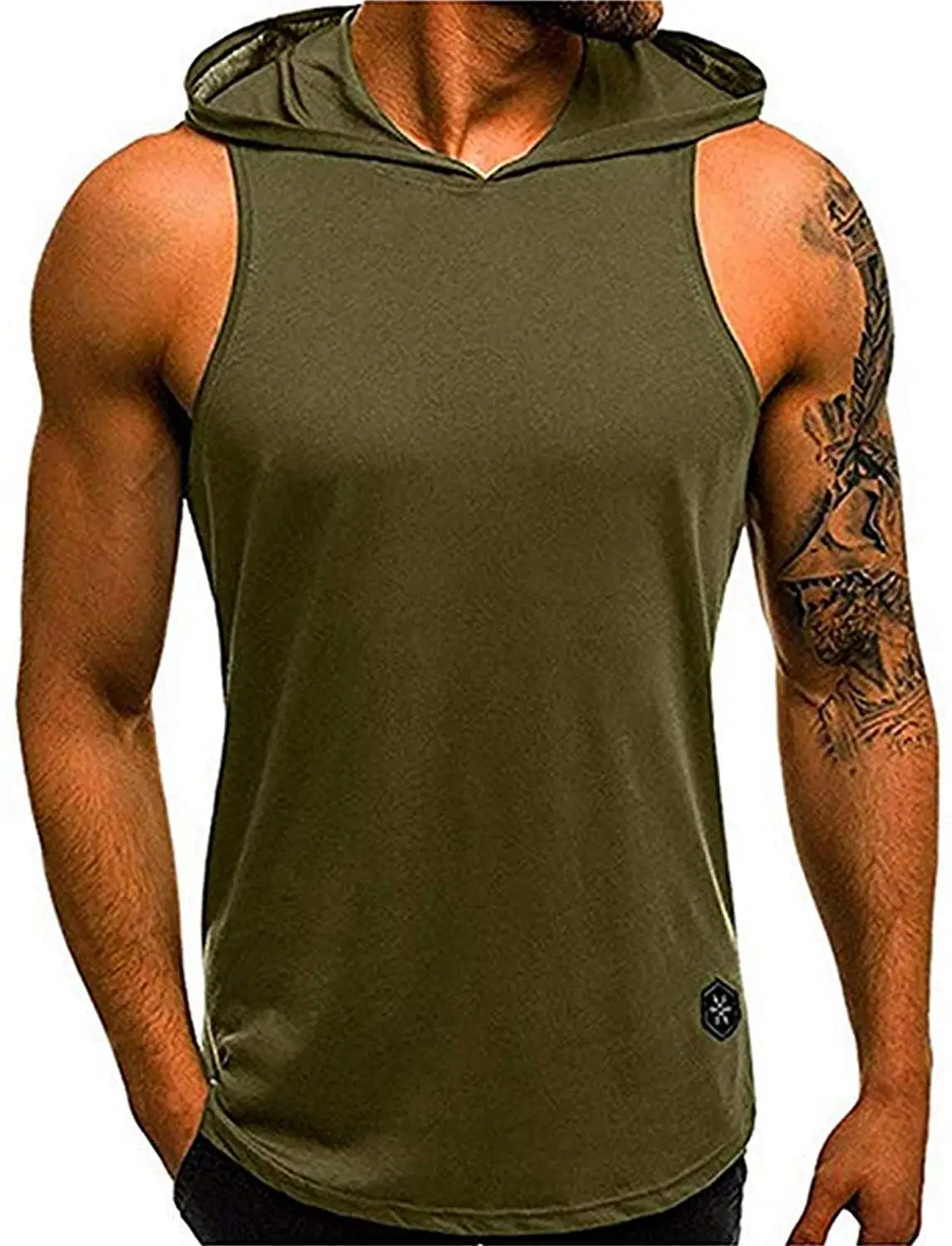 

Men's Hooded Waistcoat Sleeveless Letter Printing Fashion Breathable Casual Sports Vest