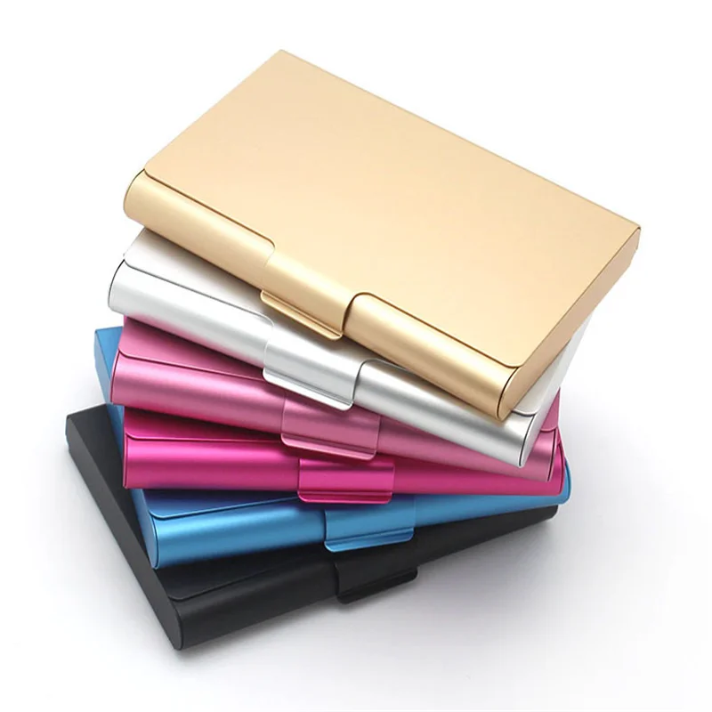 Мужской металлический серебристый алюминиевый ID кредитный держатель для карт