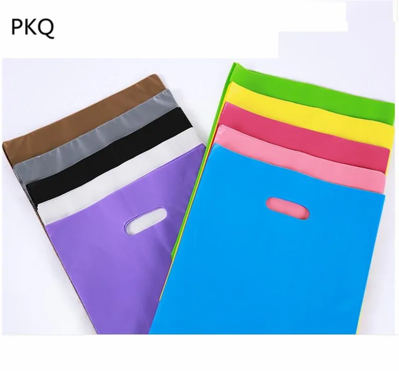 Розовый цвет пластиковый пакет для одежды упаковка покупок вечерние подарочные