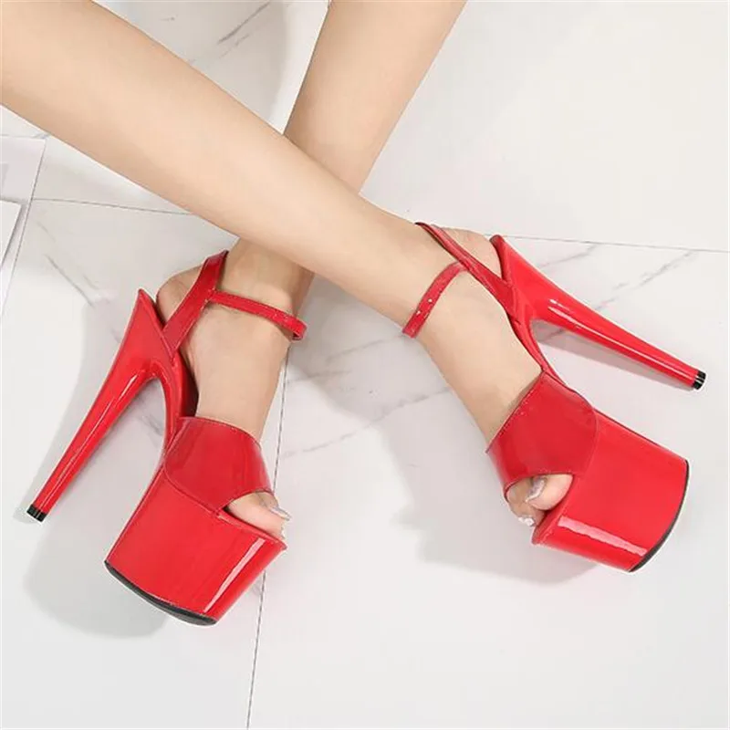 Новые летние женские 17 см сверхвысокий Сандалии на каблуке пикантная обувь со