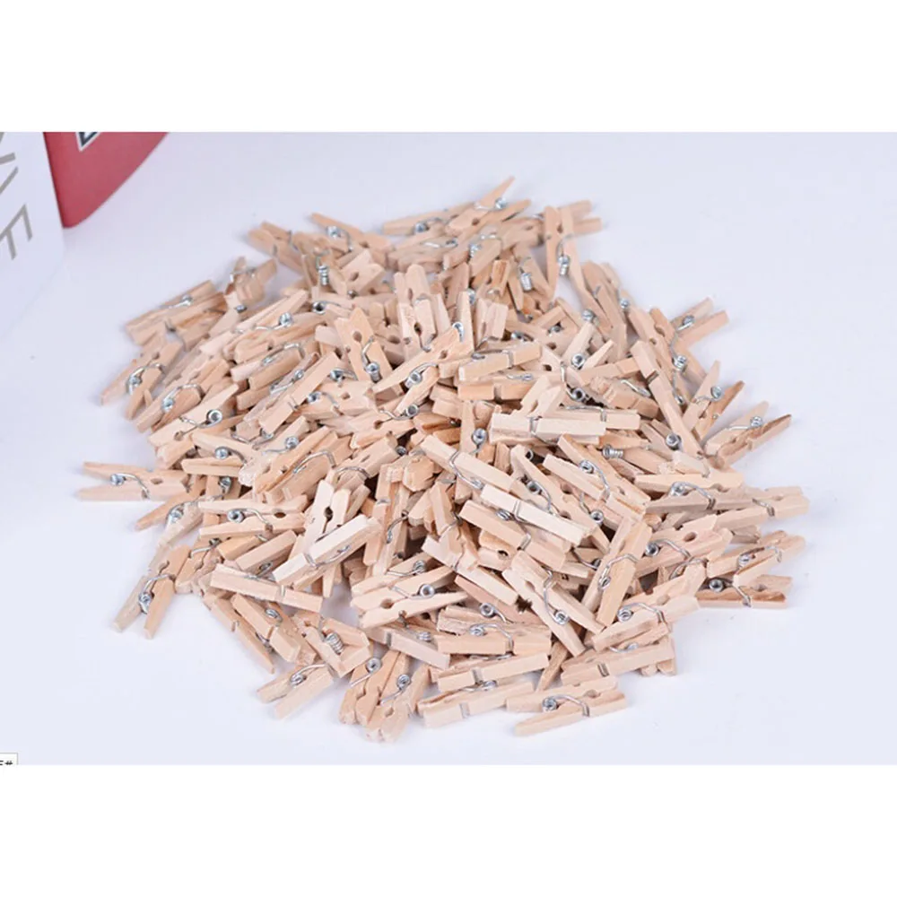 20 штук Мини Плетеный абажур из натурального дерева зажимы офиса фото Memo колышек