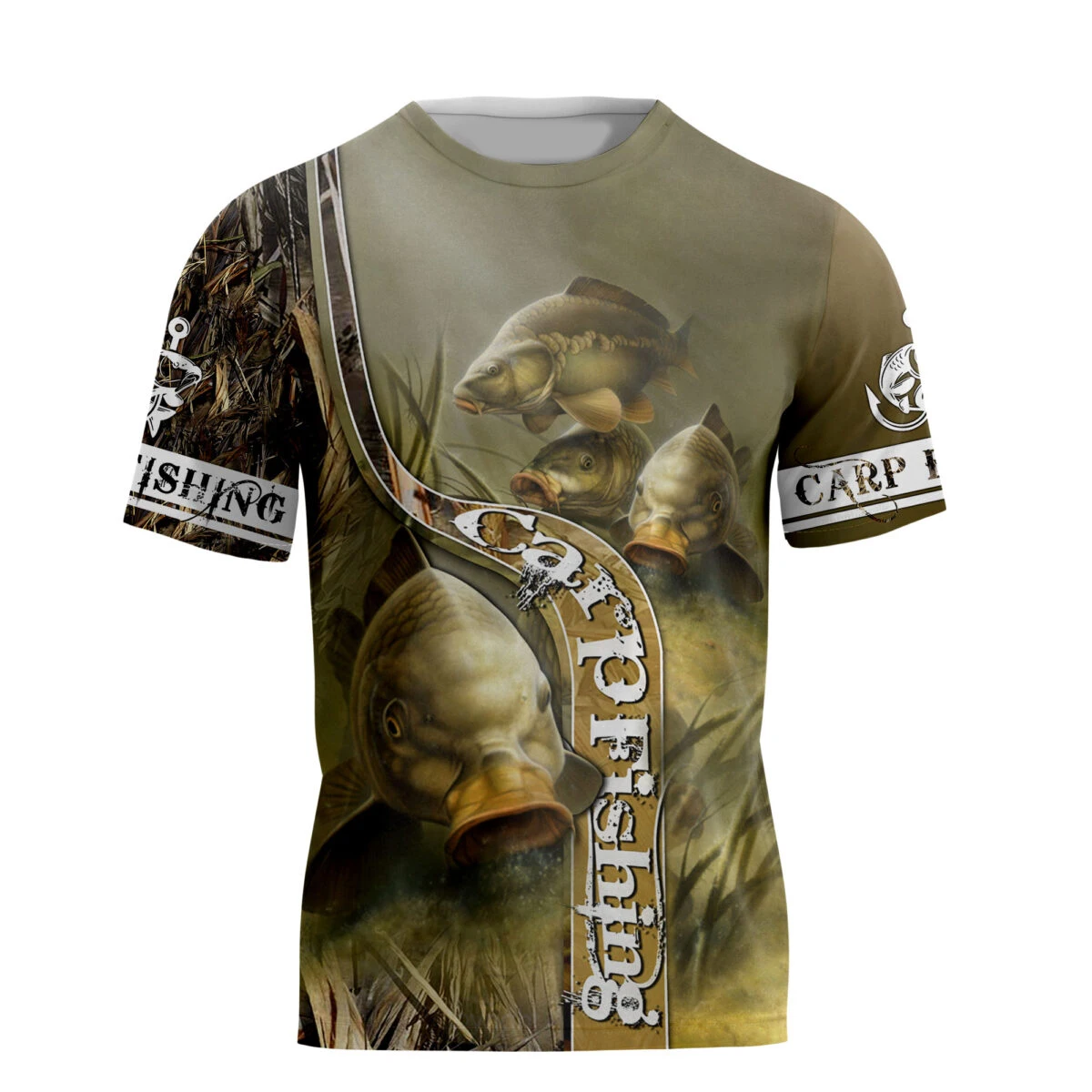 Летняя крутая хипстерская Мужская футболка с красивым рисунком карпа и рыбалки 3D