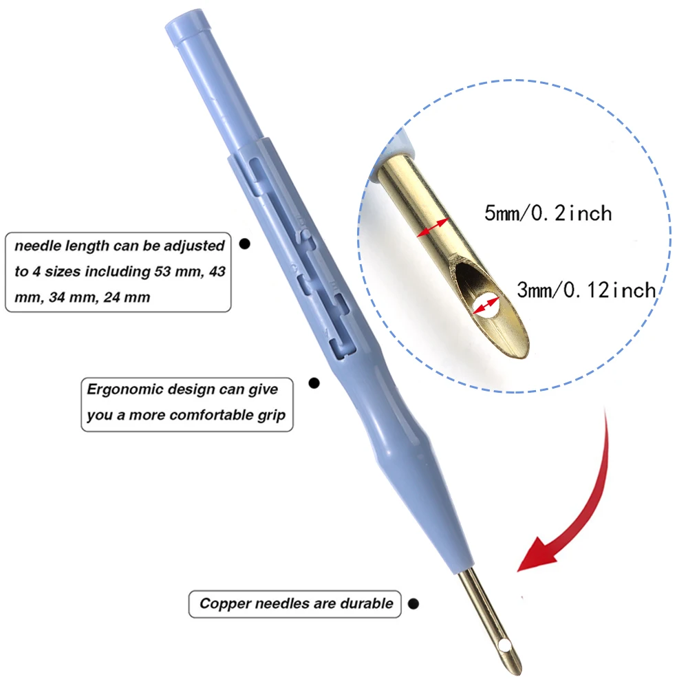 1Pc Adjustable Punch Needle Weaving Stitching Kit Rug Yarn Embroidery Pen Felting Hooking Threader Needles Plastic | Дом и сад