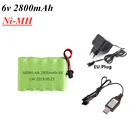 Ni-mh аккумулятор 6 в 2800 мАч + USB зарядное устройство для радиоуправляемых игрушечных автомобилей, танков, роботов 2800 мАч, 6 в, группа батарей от 1 до 2 шт.