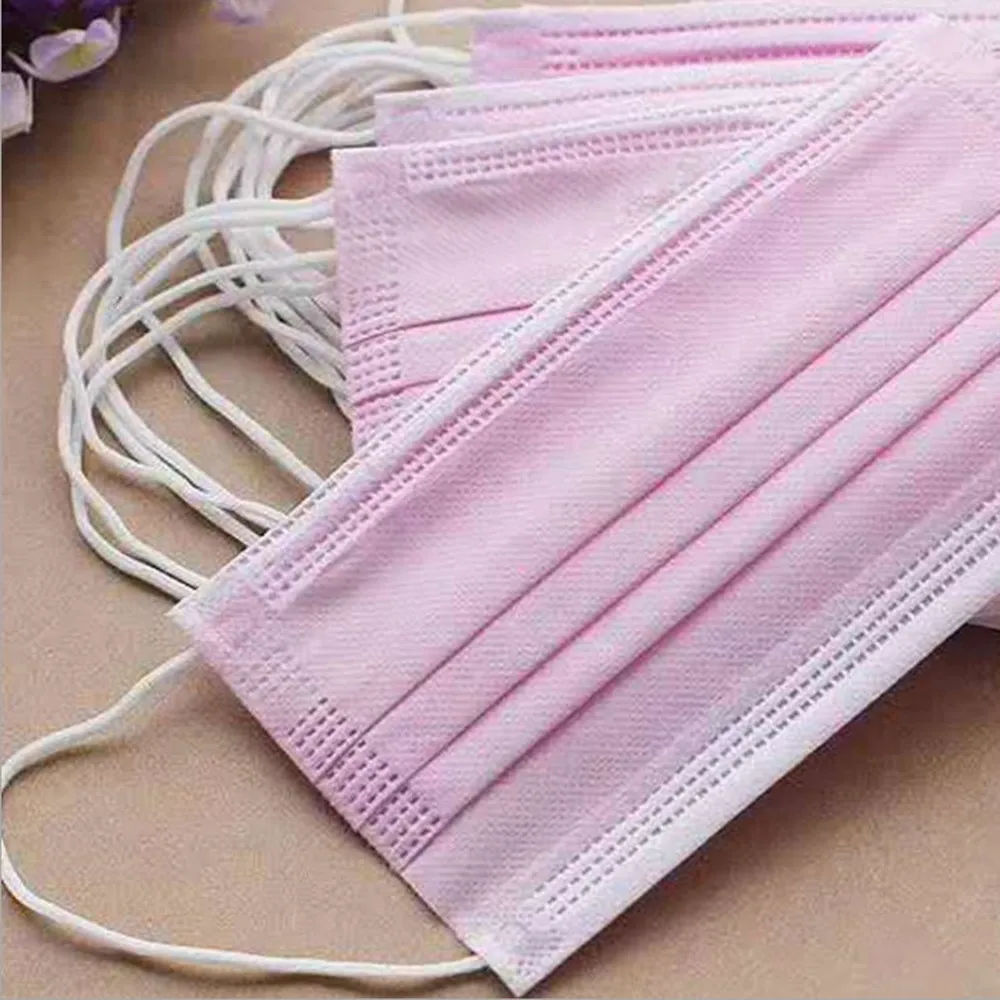 

Fast Delivery!10-100pcs Child Pink Disposable Non wove 3 Layer Ply Filter Mask mouth Face mask Breathable Anti-Dust Masks kids