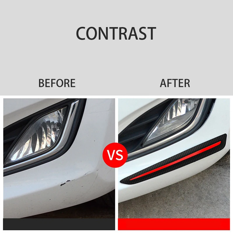 2PCS Universal Car Bumper Protector Stickers Auto Front Rear Door Guard Scratch Sticker Strip Rubber Styling | Автомобили и