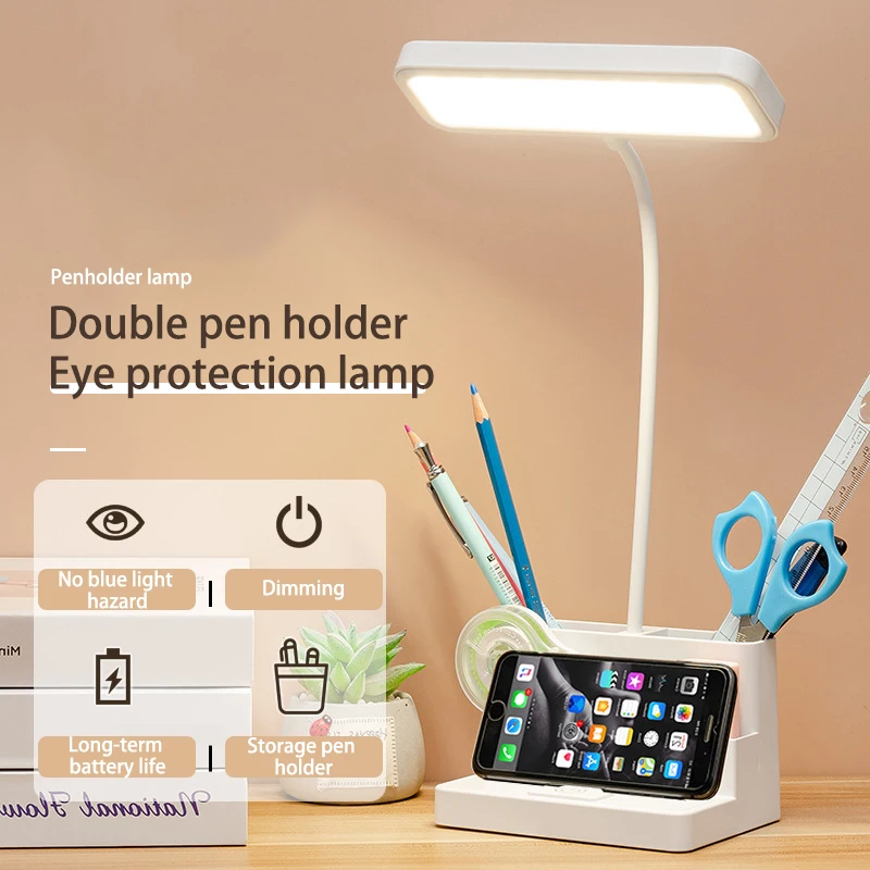 

LED Desk Lamp Storage Eye Protection College Student Charging USB Learn Children Dormitory Bedroom Bedside Reading Night Light