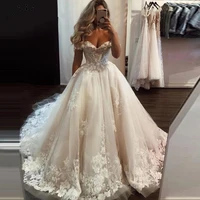 luxury ball gown wedding dresses for women 2021 sweetheart lace flowers formal bride dress rode de marriage custom size