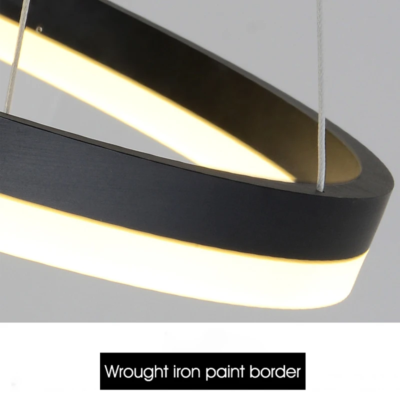 

LED Chandelier Lights Restaurant Kitchen Hanging Lamp Modern Living Room Decor Ring Lighting Fixture Ceiling Chandelier Light