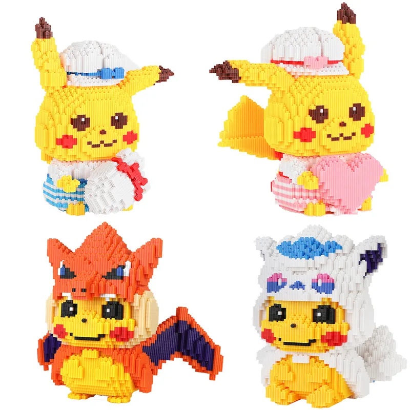 

New Pokemon Building Blocks Toys Mini Bricks Pikachu Charizard Anime Diamond Doll Pocket Monster Legoed Children Toy