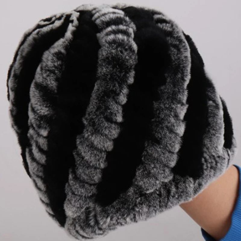 Женские зимние 100% натуральный настоящий мех кролика Женская Мягкая шапка из меха