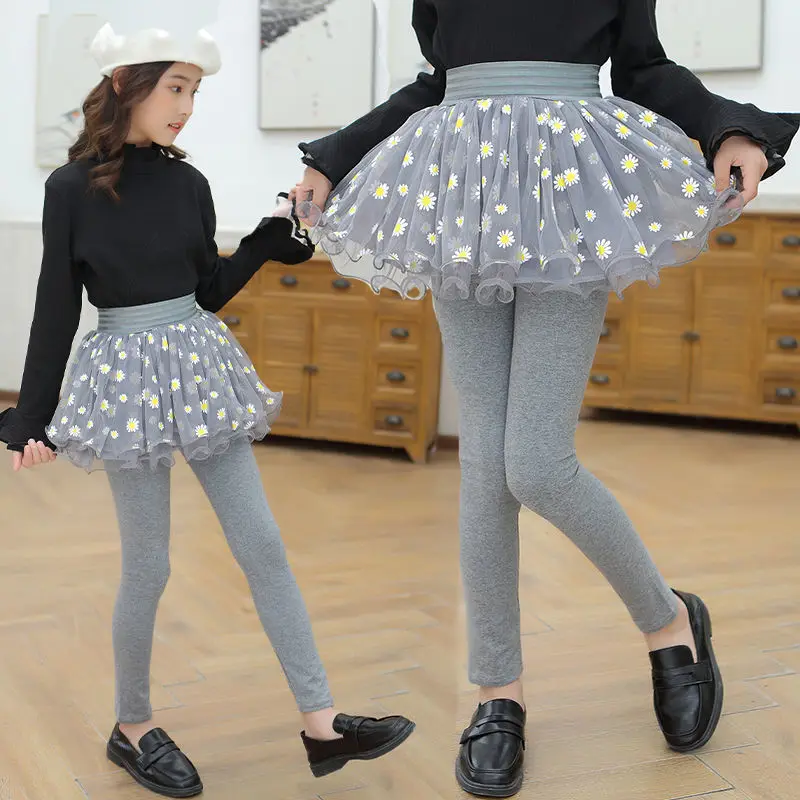 2020 модные штаны для девочек юбка леггинсы детские длинные верхняя одежда