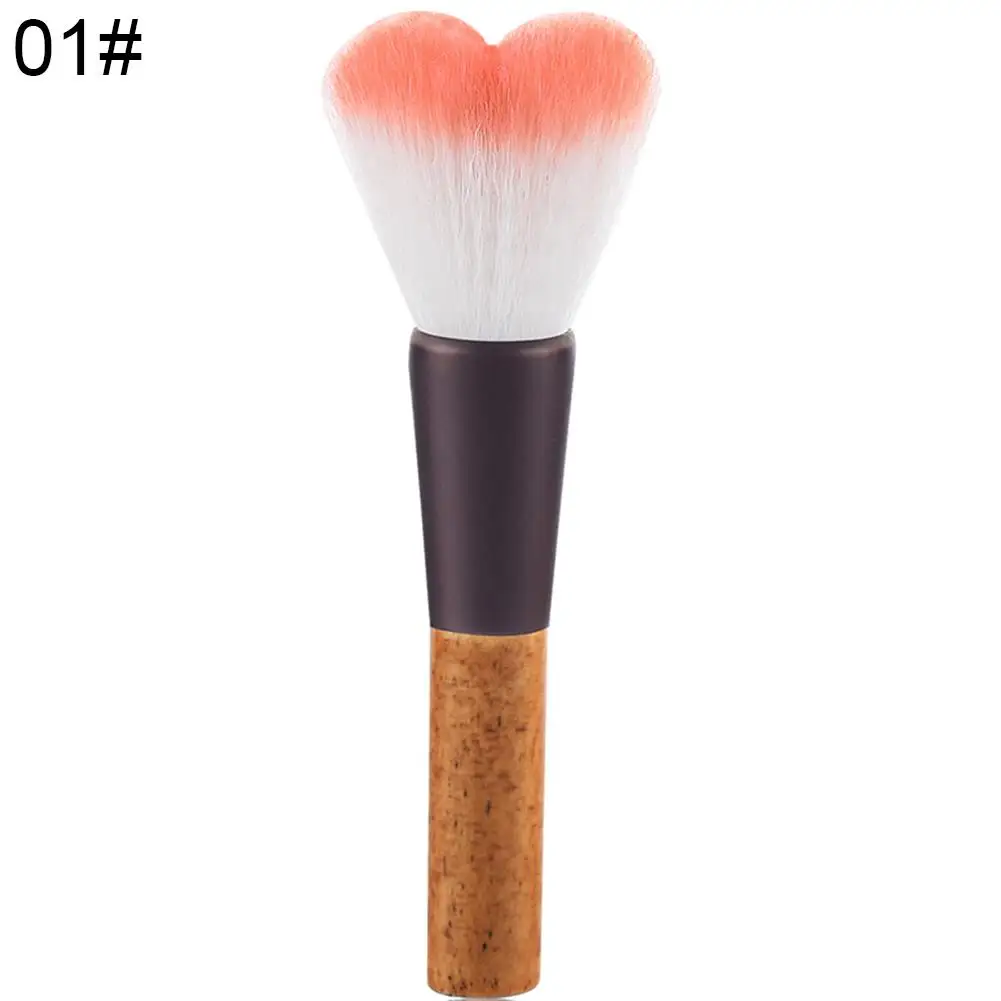 Кисти для макияжа в форме сердца профессиональные мягкие переносные деревянные