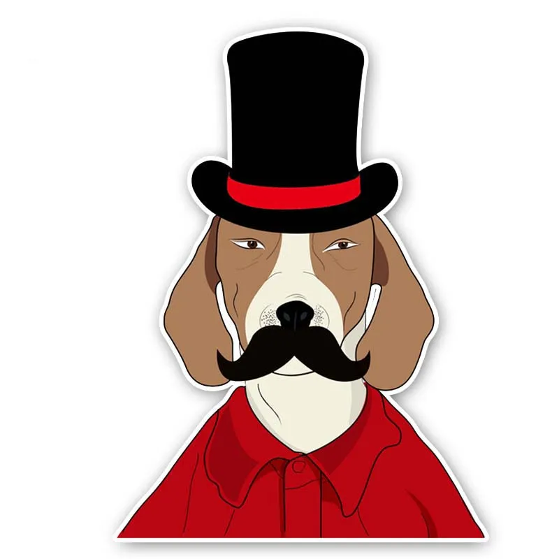 

New Car Stickers Decals Fashion Cartoon Bearded Dog Headr Cover scratches for Rear Windshield Trunk Bumper KK16*10cm