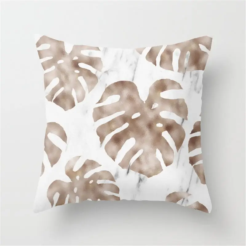 Doreen Box 1 Piece 45*45 cm Polyester Decorative Pillow Covers Bow-knot Letter Marble Leaf Printed Fashion Pink Case | Дом и сад