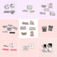 letter set alloy brooch bag clothes backpack lapel enamel pin badges cartoon jewelry gift for friend women men accessories