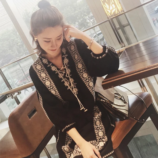 Женские платья TEELYNN размера плюс винтажное черное хлопковое мини-летнее платье с