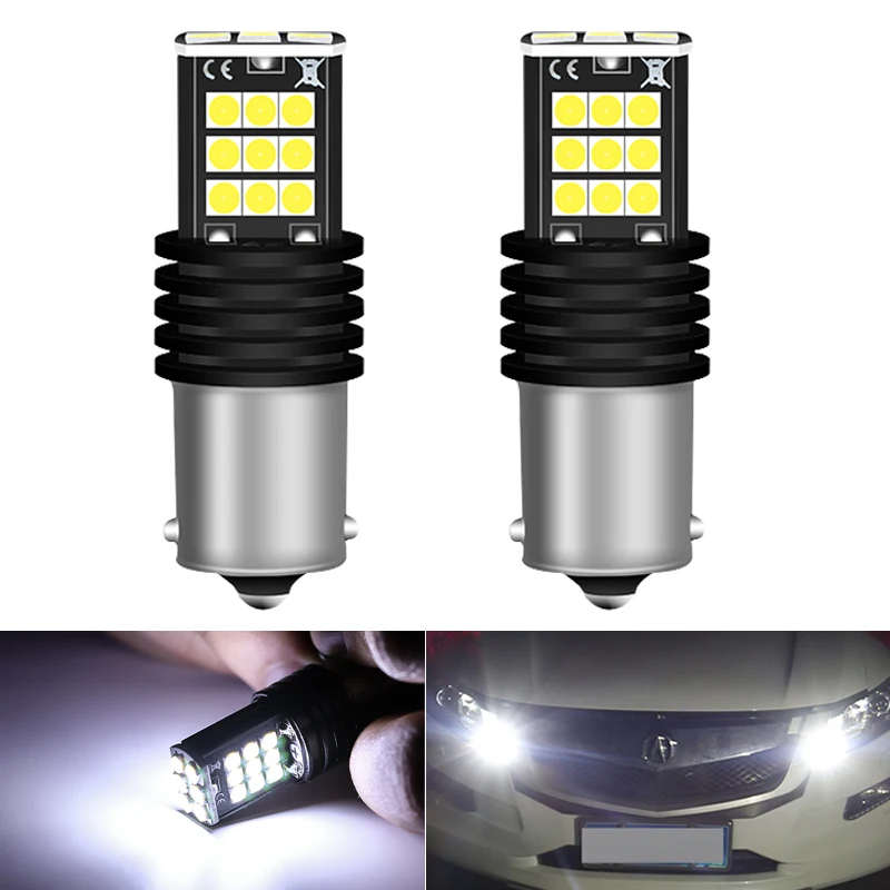 

2pcs P21W LED 1156 BA15S LED Bulbs Car Lights Turn Signal Reverse Brake Light 3030 24SMD 12V Automobiles Lamp Super Bright White