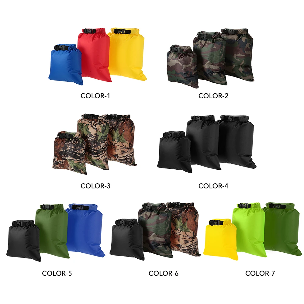 

3PCS Waterproof Bag 3L+5L+8L Outdoor Dry Bag Pack Sack Swimming Storage Sack Ultralight Dry Sacks with Hand Trowel