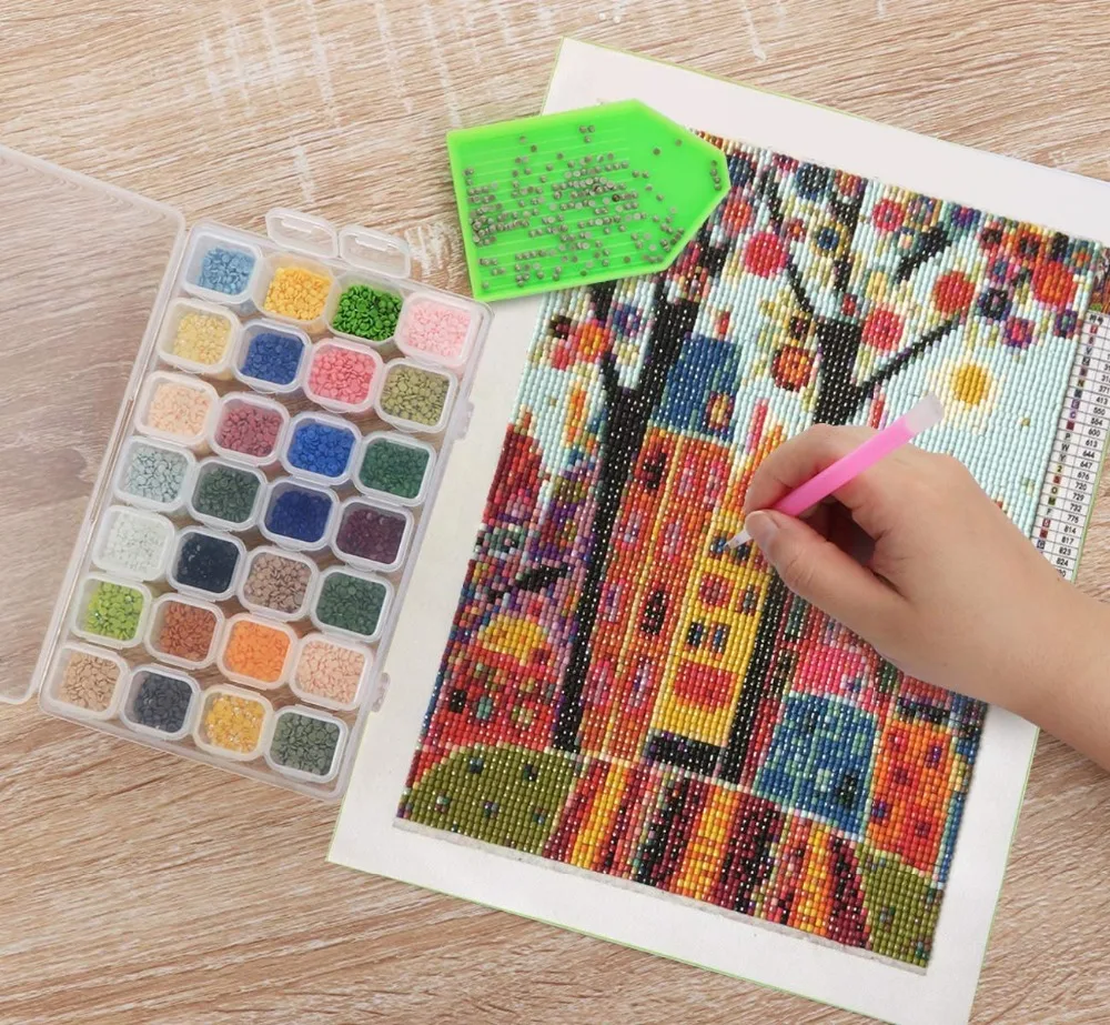 

8-28-56-112pcs 5d diamond painting Boxes Cross Stitch Cases Storage Organizer Diamond Embroidery Accessories Tools