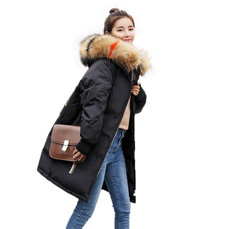 Новинка 2020 женский зимний пуховик с капюшоном и мехом хлопковое облегающее