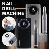 lcd screen 35000rpm rechargeable nail drill machine portable nail drill kit with 6drill bits for polishing cuticle manicure tool
