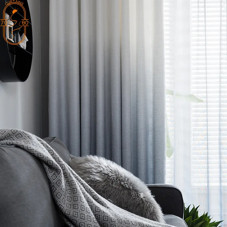 Индивидуальные шторы для гостиной спальни хлопковые градиентные вельветовые с