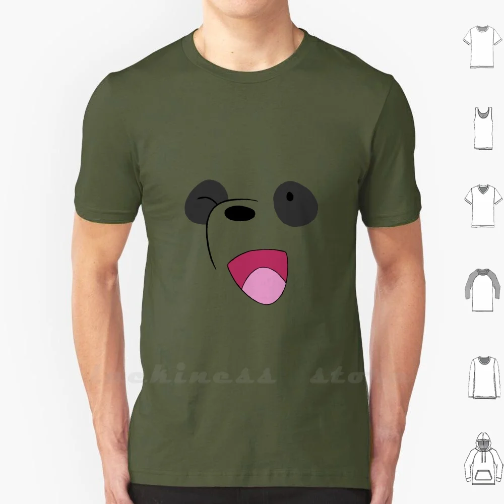 

Футболка с изображением панды, черно-белая футболка с изображением медведя из мультфильма