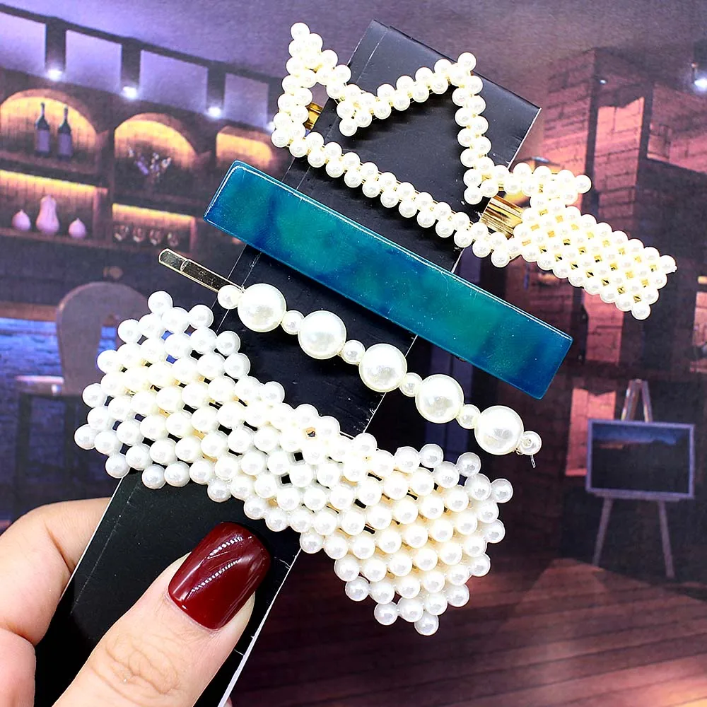 Новинка Внутри Женщин Девочек Элегантные Жемчужные Заколки Для Волос Сладкие Украшения Для Головы Барреты Для Волос Аксессуары.