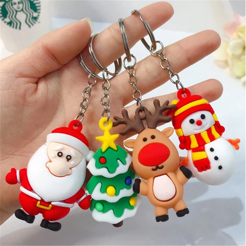 

Santa Claus Keychain Merry Christmas Navidad Christmas Decoration Elk Snowman New Year Decoration 2021 Children Gift Xmas Noel