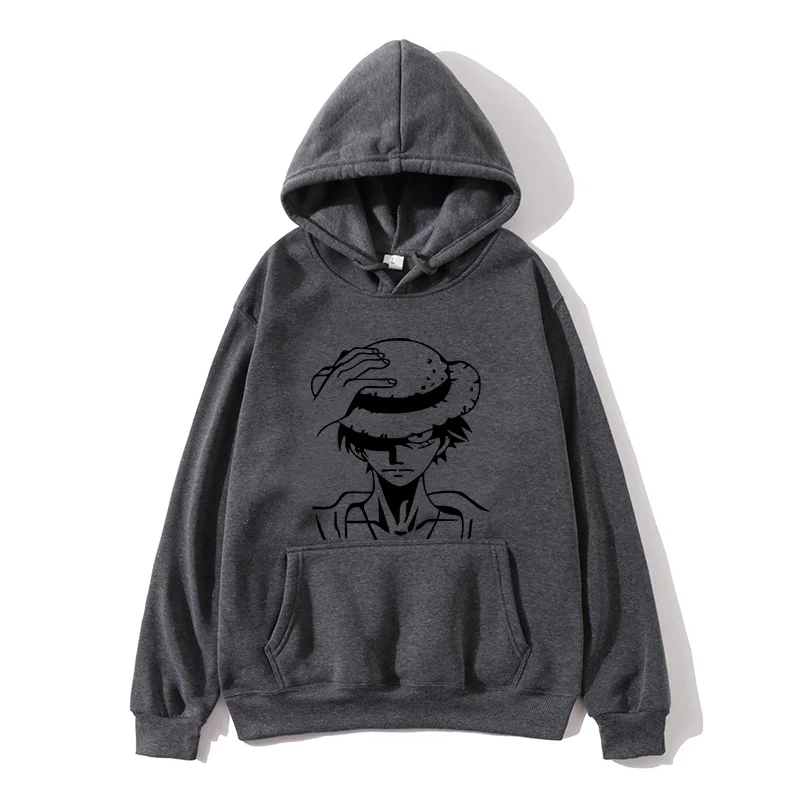 

One Piece Luffy Hoodies Men Casual Homme Fleece Pullover Japanese Anime Printed Male Streetwear Clothing Autumn Winter Tops Men