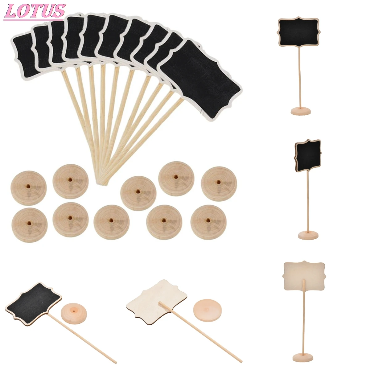 

5 шт. мини небольшие деревянные Мел ластик Свадебные кухня знаки для ресторана круглую кнопку уведомления сообщение краской деревянных дос...