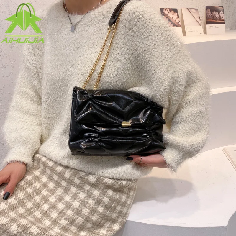 Роскошная плиссированная сумка через плечо для женщин 2021 дизайнерская модная