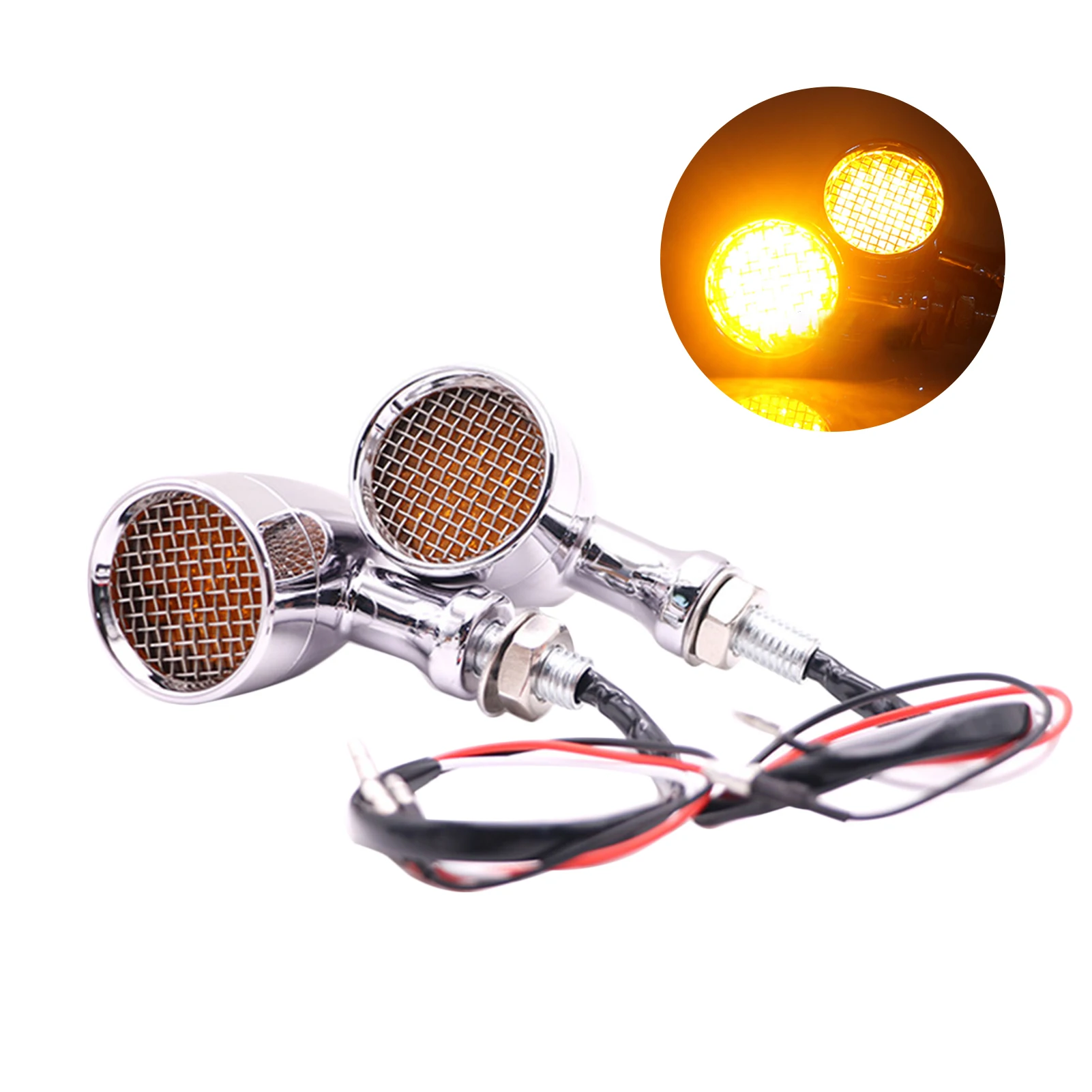 

1pair Motorcycle Accessories Replacement Part Durable Waterproof Universal Blinker 12V Easy Install Riding LED Turn Signal Light
