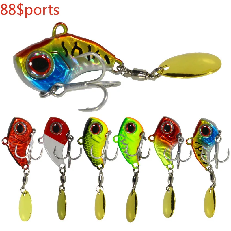 

New Arrival 1PCS 9g/13g/16g/22g Metal VIB Fishing Lure Spinner Sinking Rotating Spoon Pin Crankbait Sequins Baits Fishing Tackle