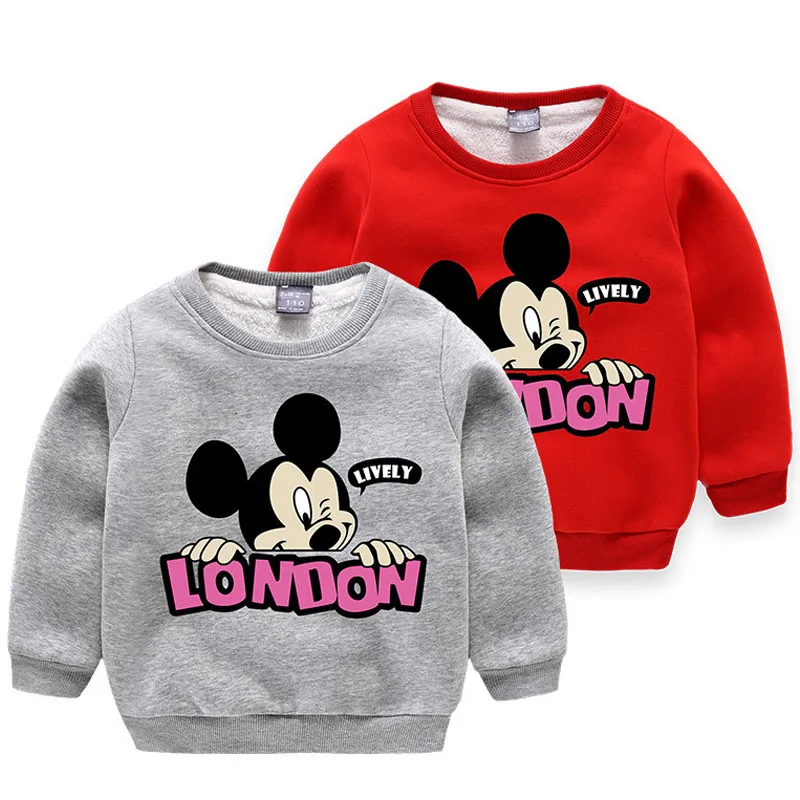 Толстовки с капюшоном для маленьких мальчиков и девочек Микки детская зимняя