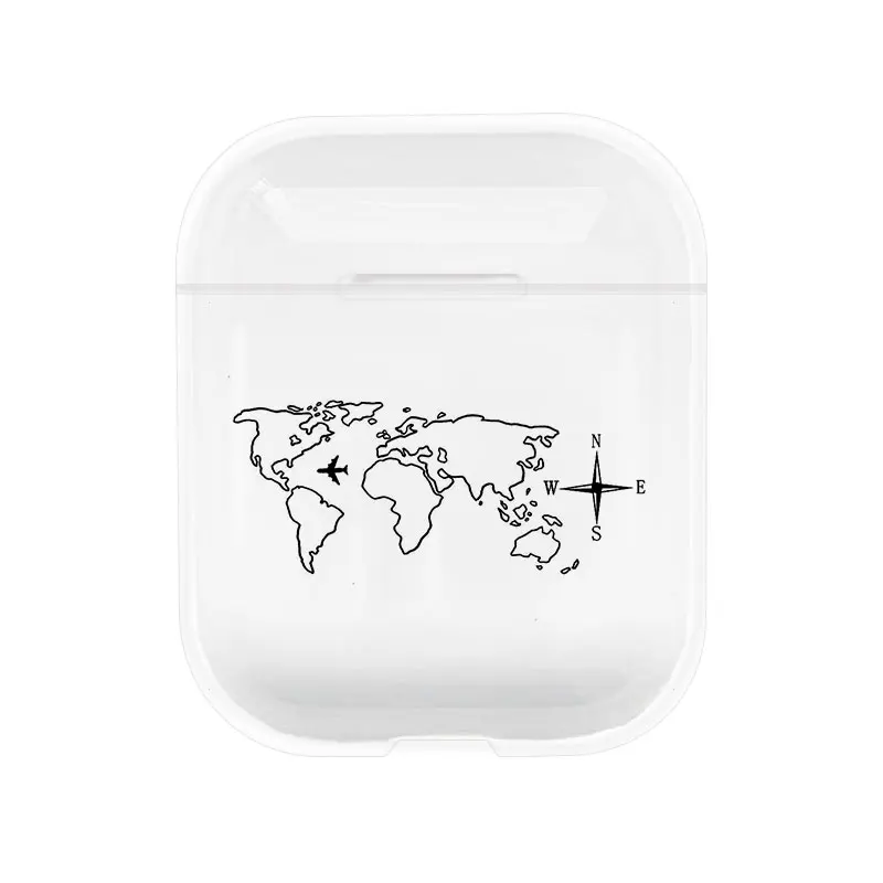 Милый чехол для Apple airpods чехол мультфильм путешествия слово mapпрозрачный Bluetooth наушники чехол для Airpods наушники мягкий чехол - Цвет: I200943