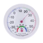 Круглый Аналоговый термометр-гигрометр с часами