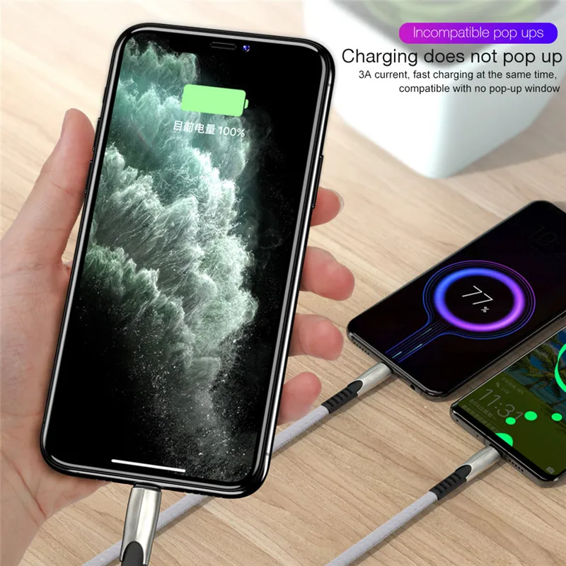USB кабель 3 в 1 для iPhone 11 Pro Max X 8 7 6 Micro типа C samsung S20 S10 Xiaomi Mi 9 3A шнур быстрой