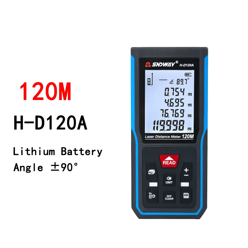 SNDWAY Laser Distance Meter 40m 50m 70m 100m 120m Rangefinder Digital Range Finder Trena Roulette Ruler Measuring Tape | Инструменты