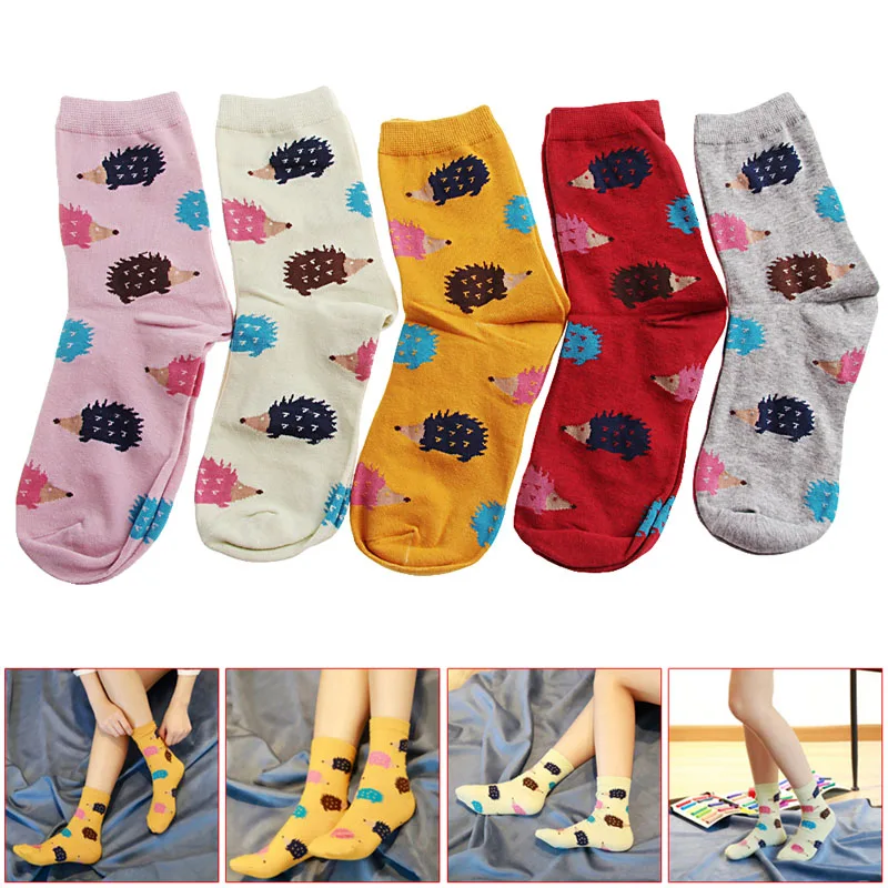 Calcetines bonitos de dibujos animados para mujer y ni&ntilde;a, medias de mezcla de algod&oacute;n con animales, medias a la moda, novedad de 2021-0