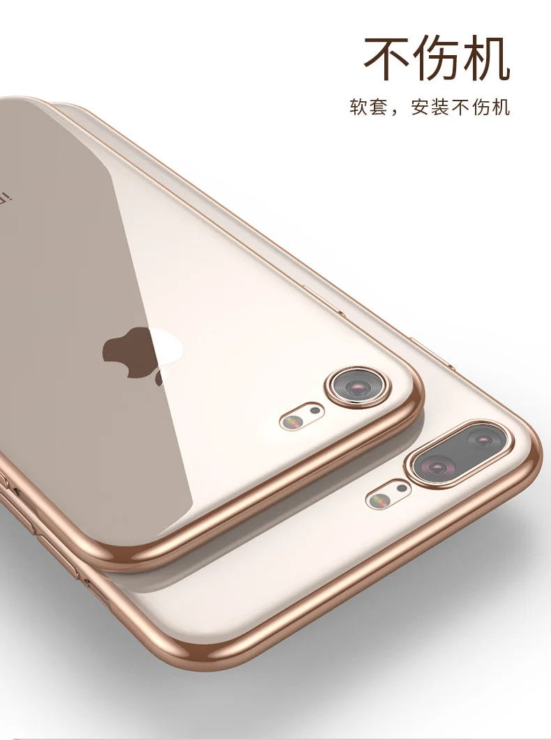 Роскошный обшивка прозрачный мягкий кремний чехол для телефона для iPhone 6 s 6S 7 7S iPhone 8 Plus X 10 11 Pro XR XS Max 5 5S 5SE Тонкий чехол