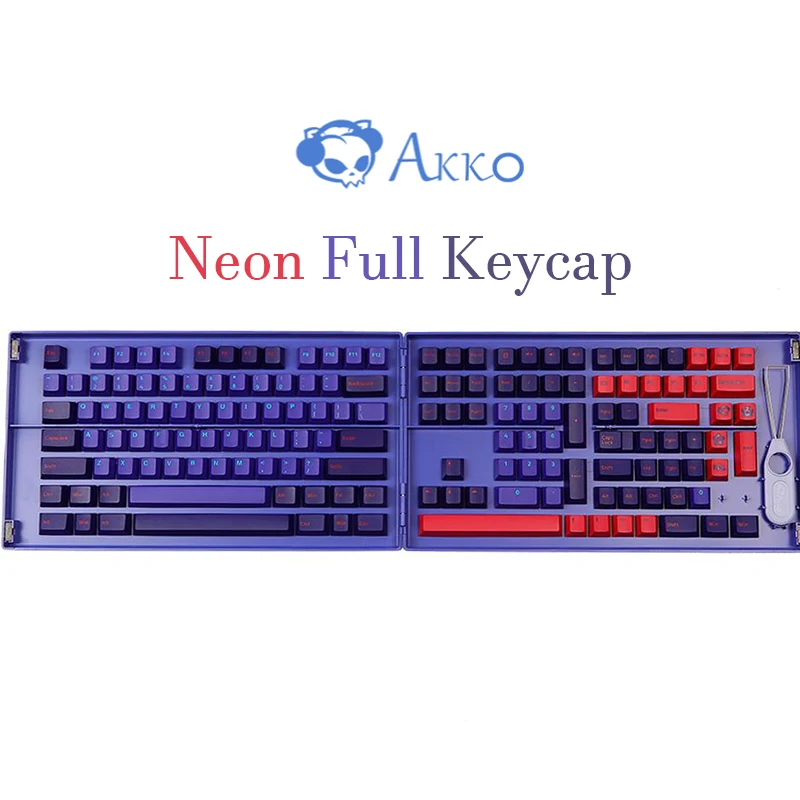

AKKO Neon Full Key cap s Set Cherry Profile PBT клавиатура, колпачок для механической клавиатуры, колпачок для механической клавиатуры Double Shot, совместимый с пер...