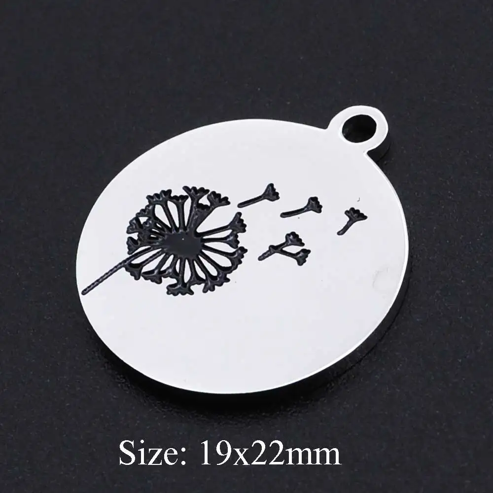 

5pcs/lot 100% Stainless Steel Dandelion Charms Pendants Wholesale Top Quality Jewelry DIY Making Charms